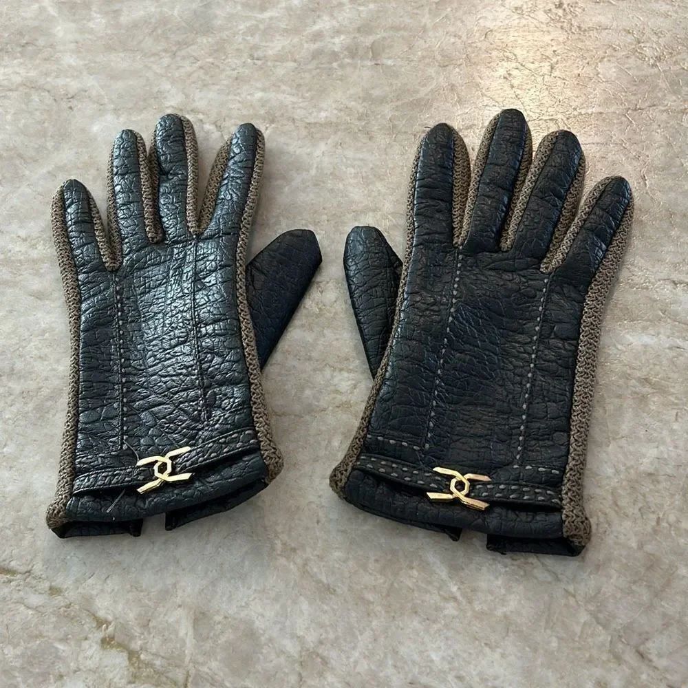 Faux Leather Gloves